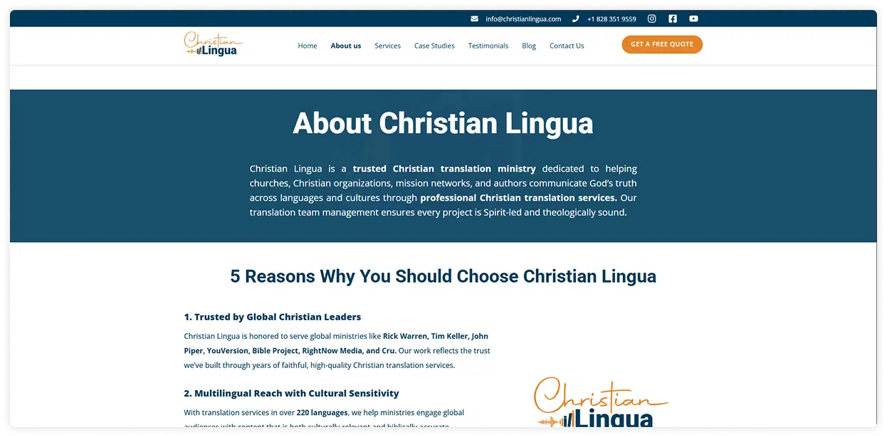 Christian Lingua platform screenshot