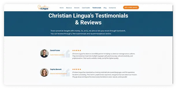 Christian Lingua platform screenshot 2