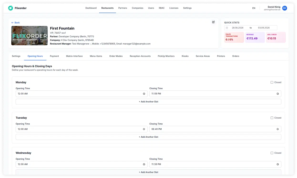 FlixOrder platform screenshot