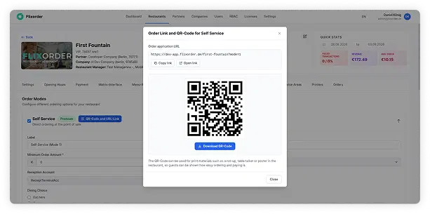 FlixOrder platform screenshot 2