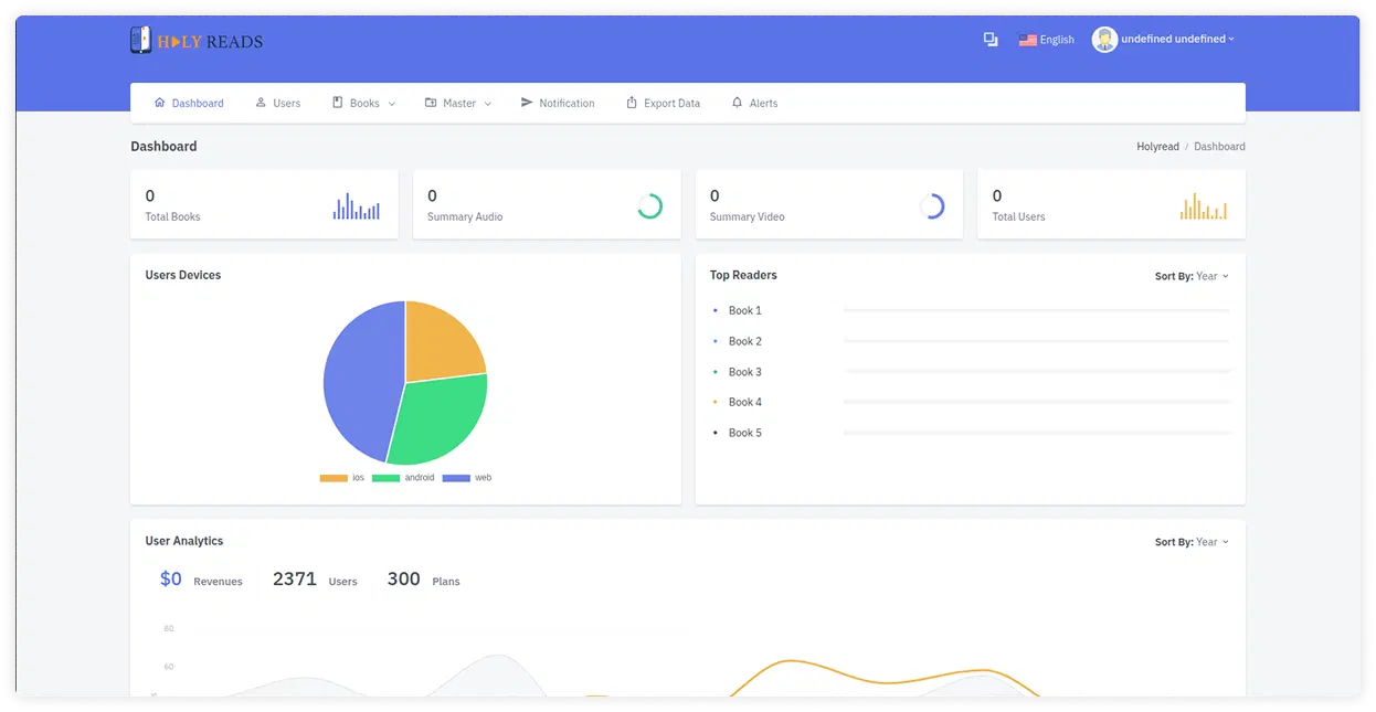 HolyReads platform screenshot