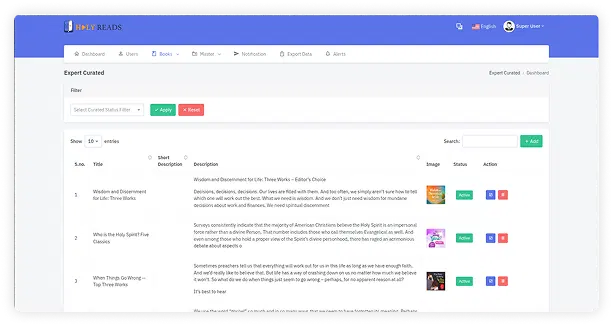 HolyReads platform screenshot 3