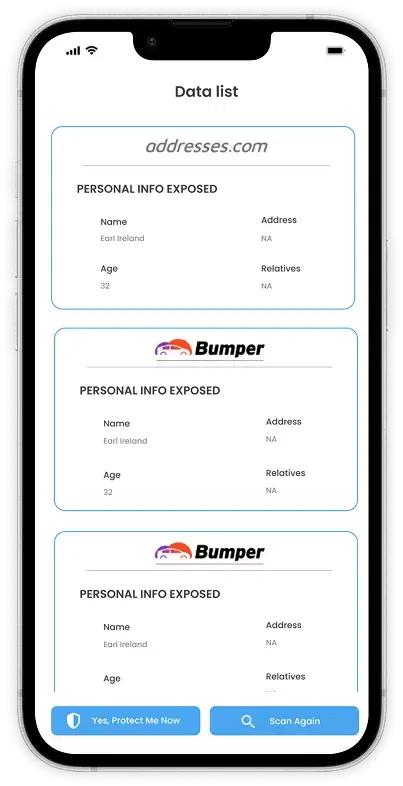 Deletemyinfo app screen 2