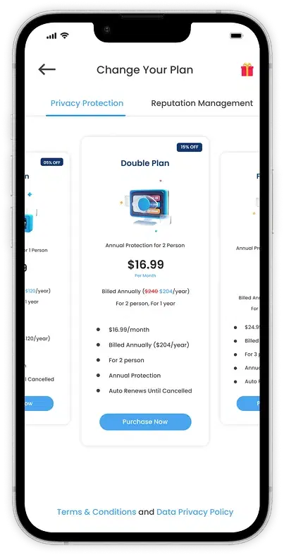 Deletemyinfo app screen 3