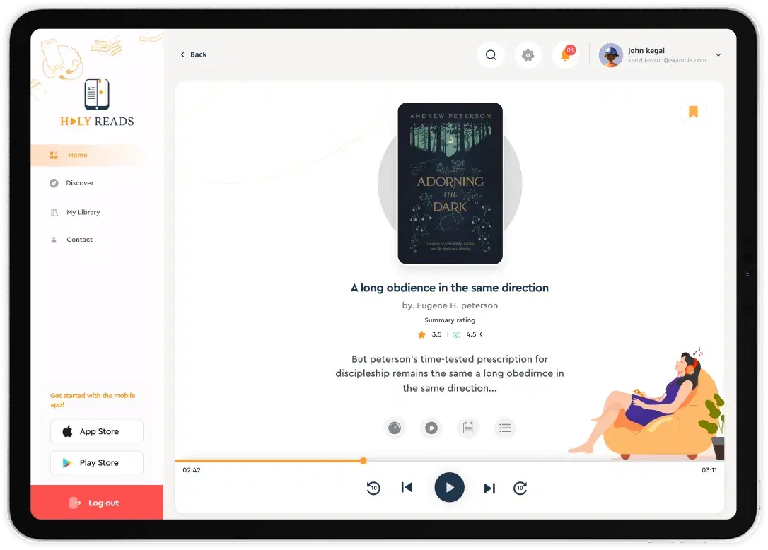HolyReads app screen 4