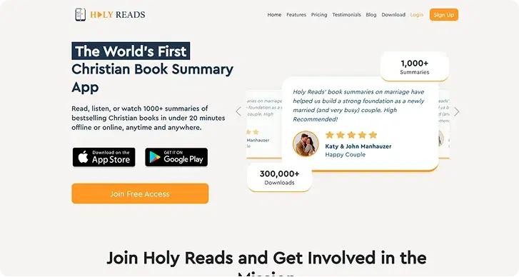 HolyReads product screenshot