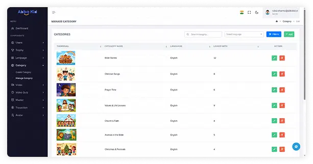 AbbaKid platform screenshot 2