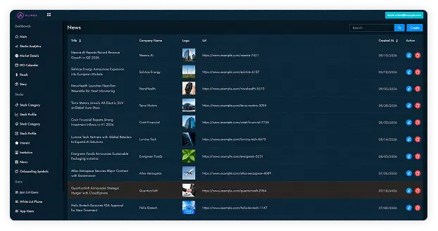 Alinea platform screenshot 2