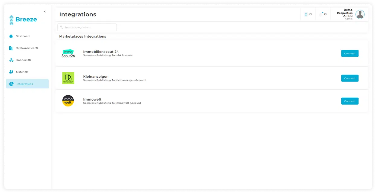 Breeze platform screenshot