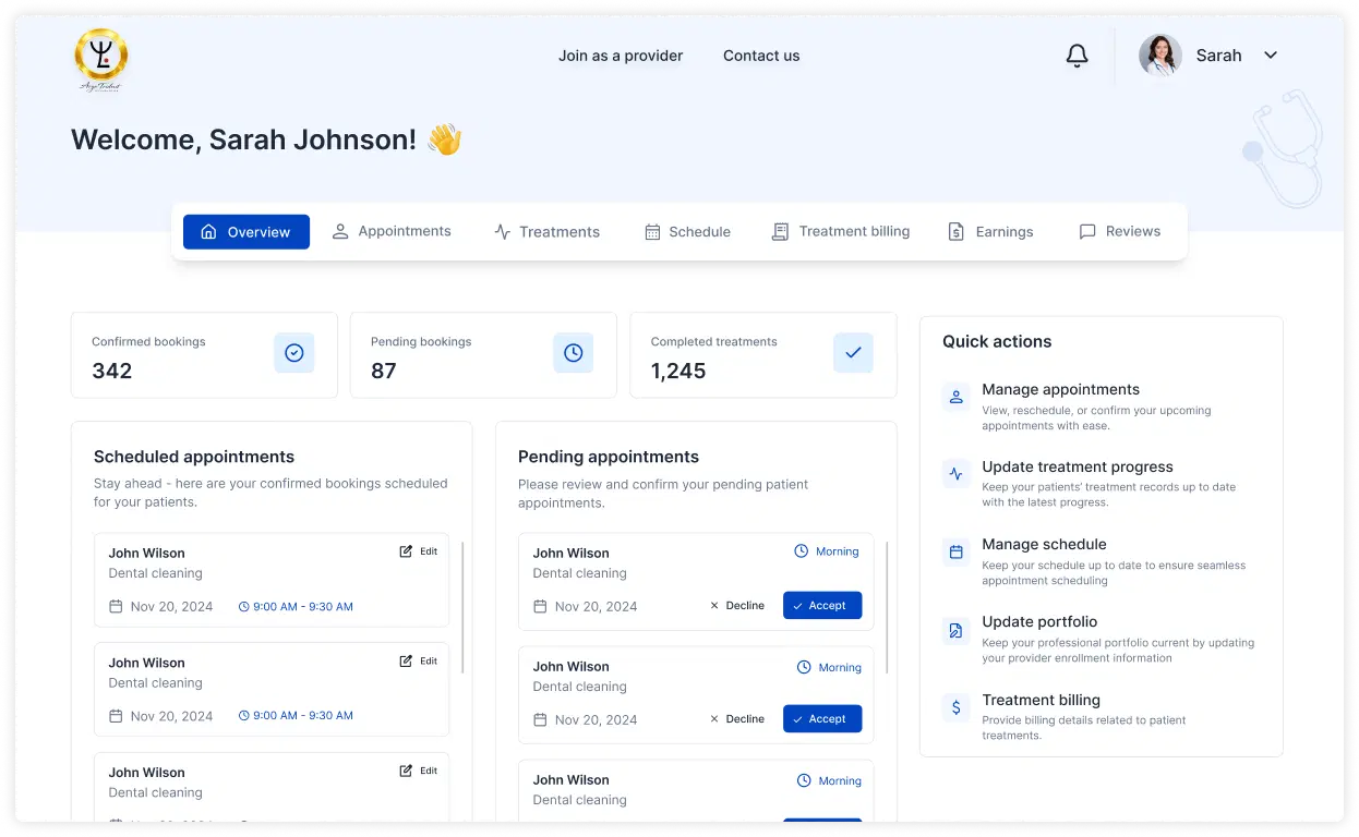 DentalVoyage platform screenshot