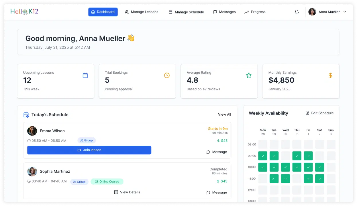 HelloK12 platform screenshot