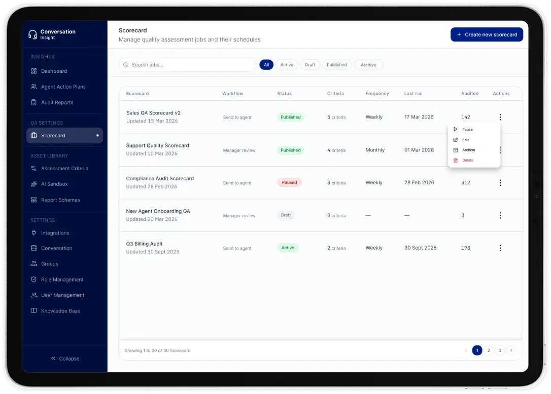 Conversation Insights app screen 1