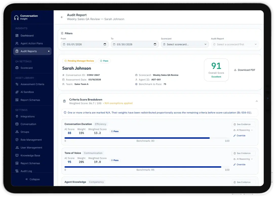 Conversation Insights app screen 2