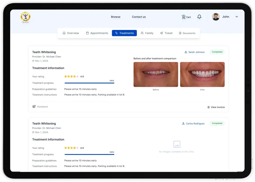 DentalVoyage app screen 2
