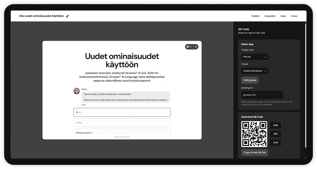 Groweo app screen 3