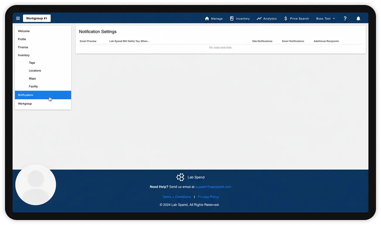 LabSpend app screen 2