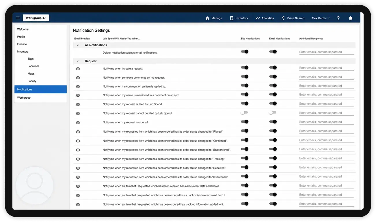 LabSpend app screen 3