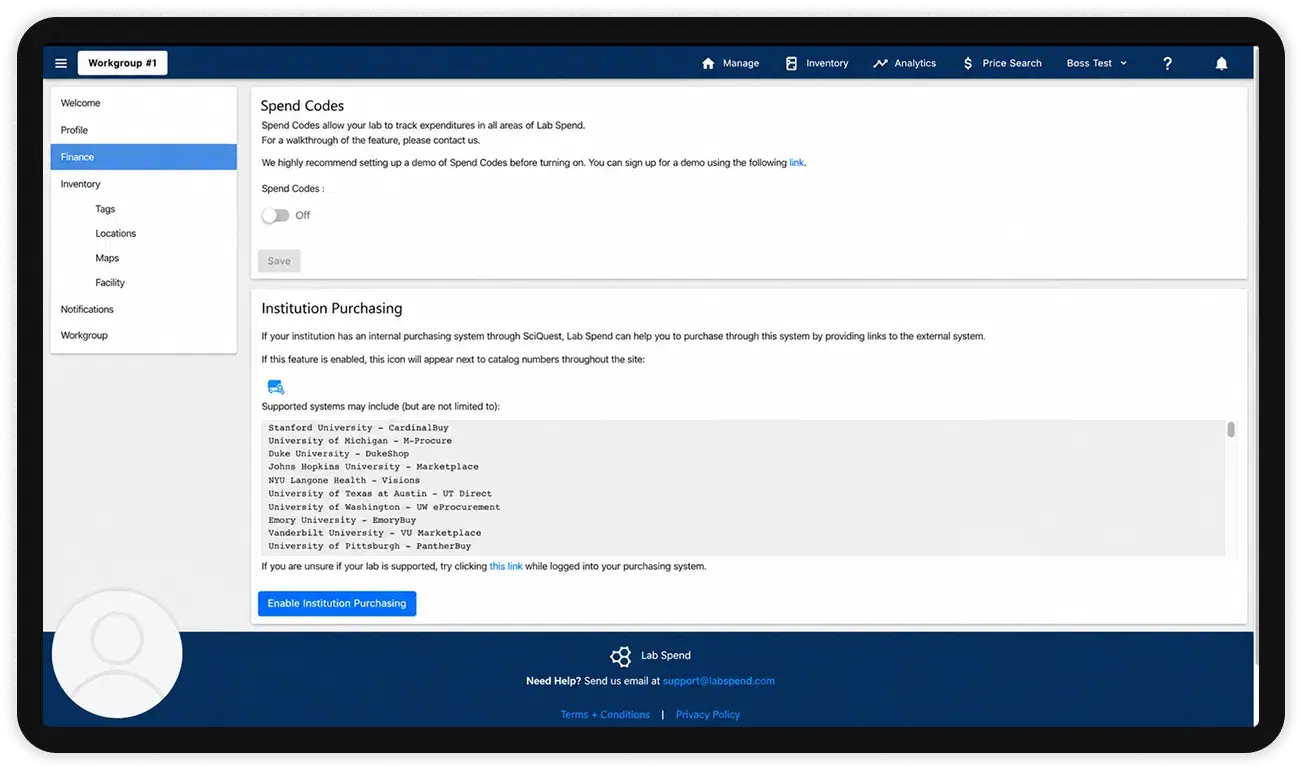 LabSpend app screen 5